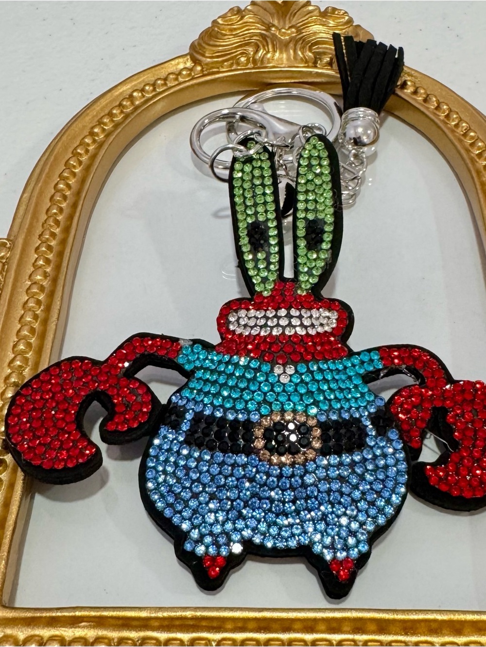 New Crystal Mr. Krabs Keychain Bag Charm
